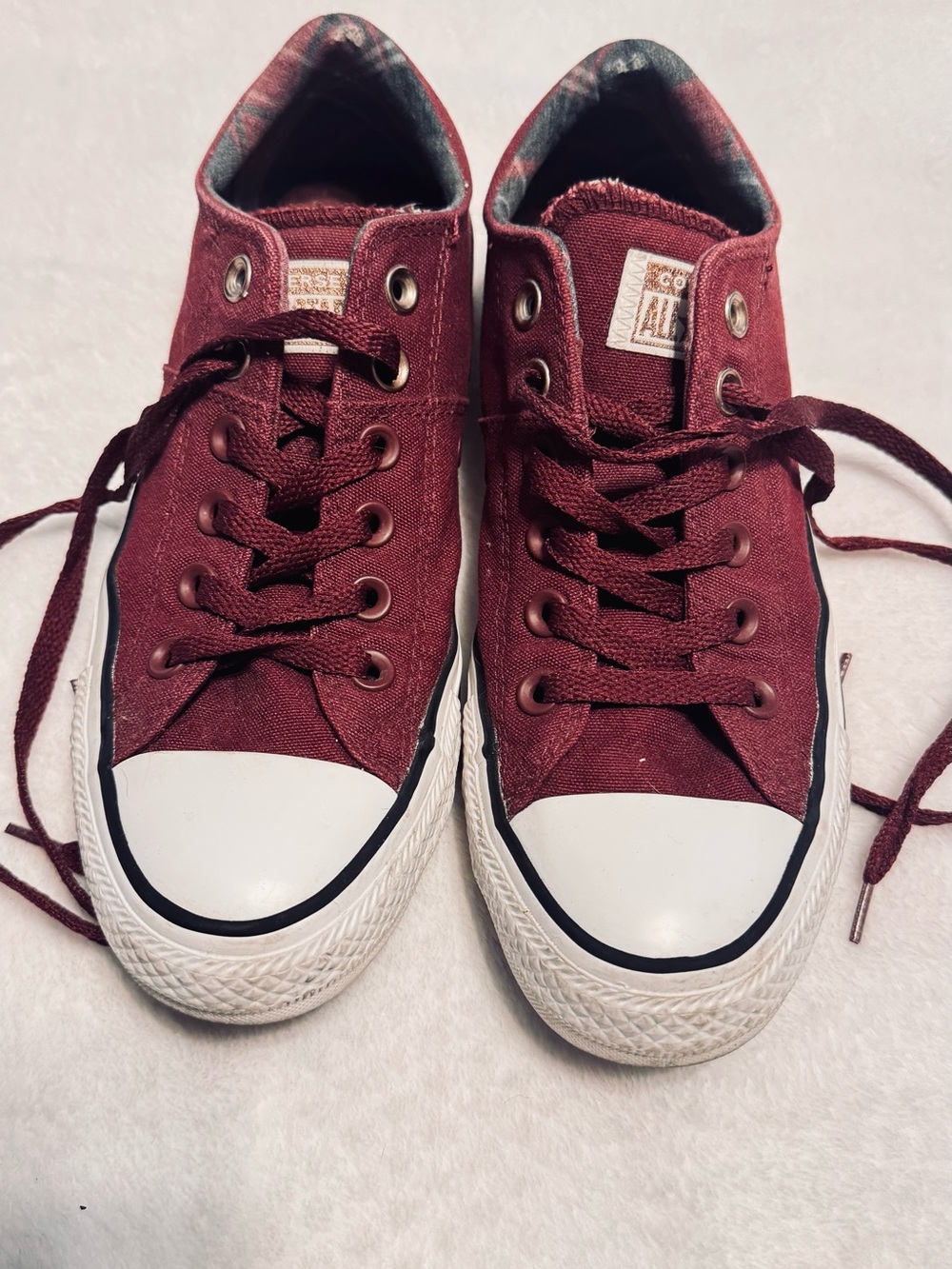 Converse Burgundy Canvas Low-Top Sneakers